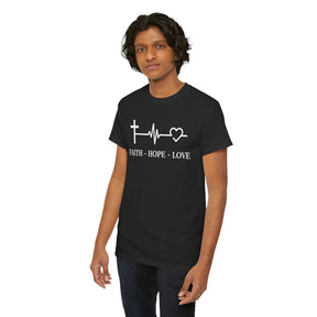 Faith Hope and Love Unisex Heavy Cotton Tee