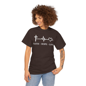 Faith Hope and Love Unisex Heavy Cotton Tee