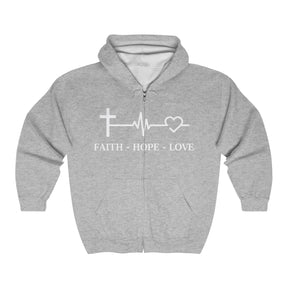 Faith Hope and Love Unisex Heavy Blend™ Full Zip Hooded Sweatshirt