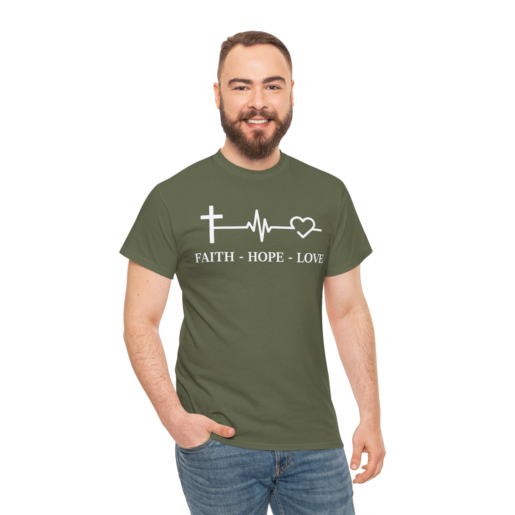 Faith Hope and Love Unisex Heavy Cotton Tee