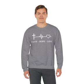 Faith Hope and Love Unisex Heavy Blend™ Crewneck Sweatshirt