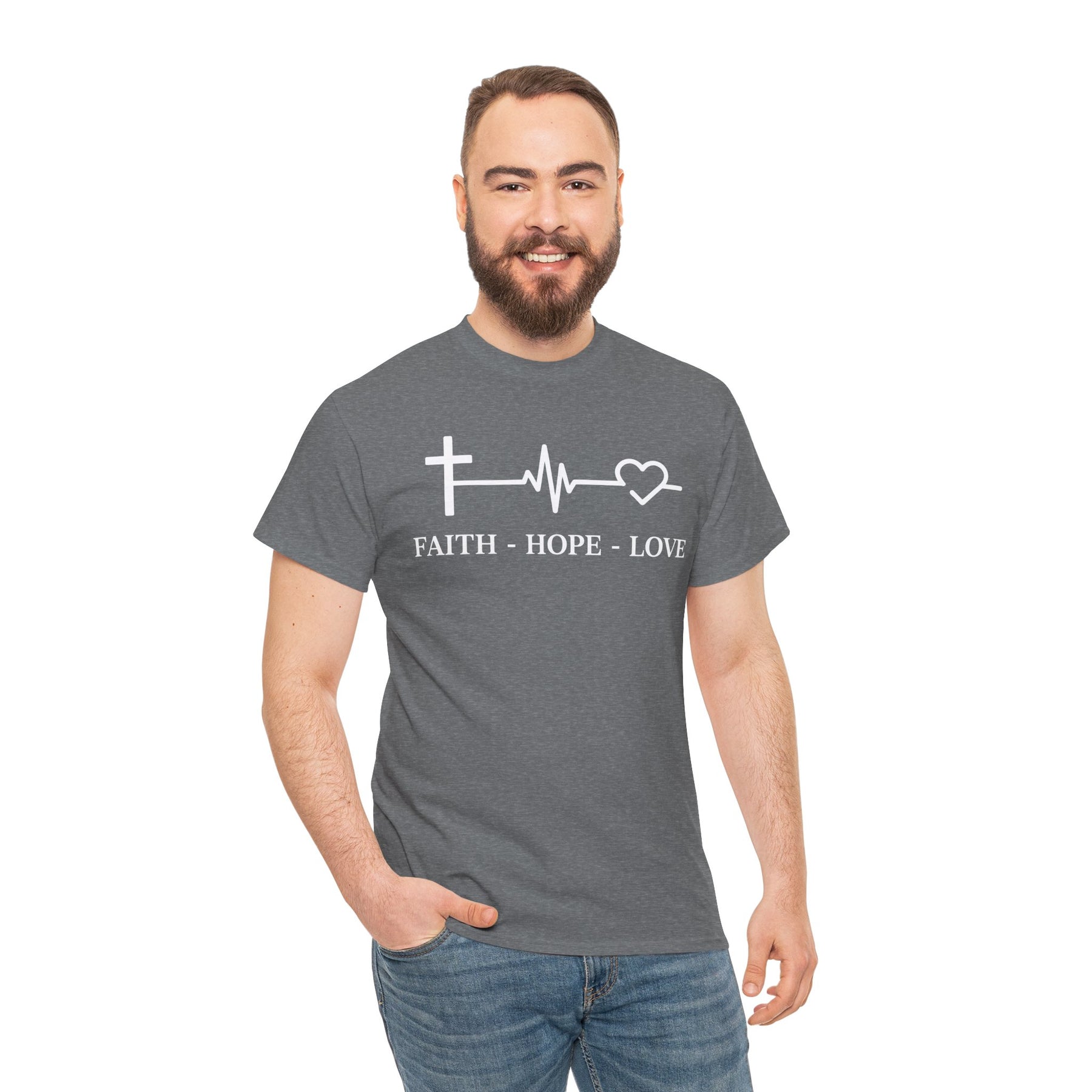 Faith Hope and Love Unisex Heavy Cotton Tee