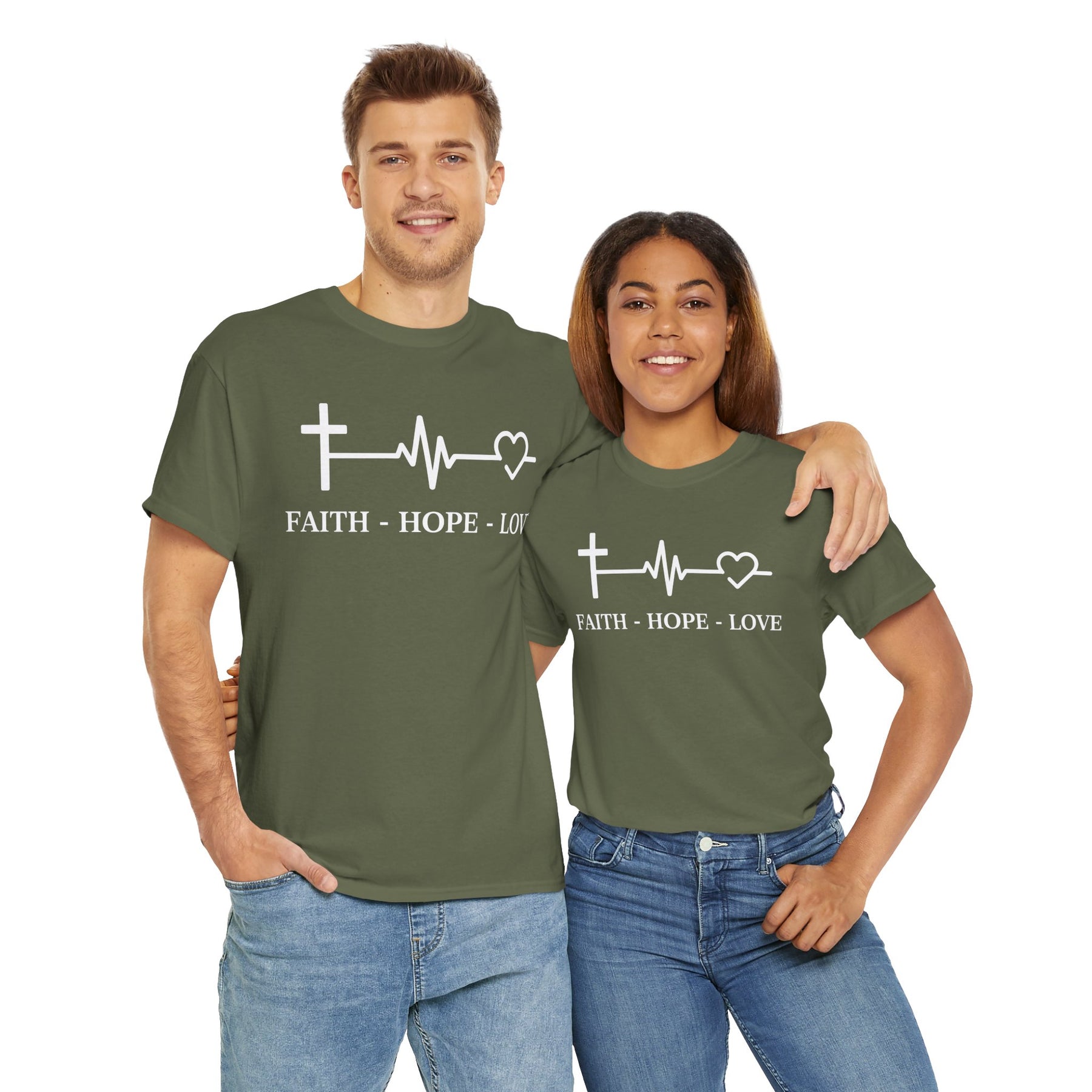 Faith Hope and Love Unisex Heavy Cotton Tee