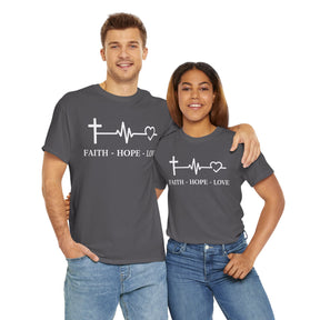 Faith Hope and Love Unisex Heavy Cotton Tee