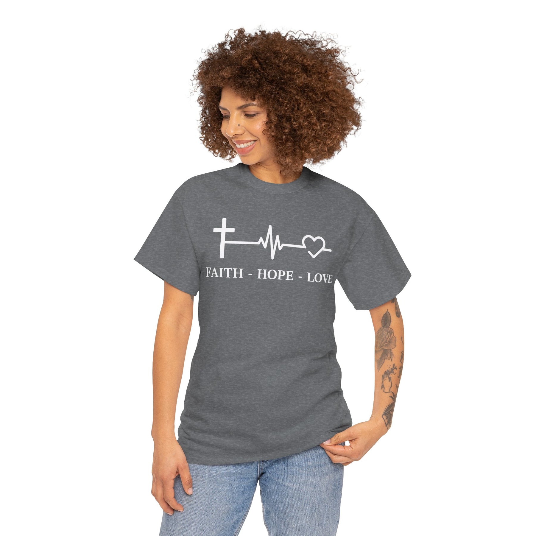 Faith Hope and Love Unisex Heavy Cotton Tee