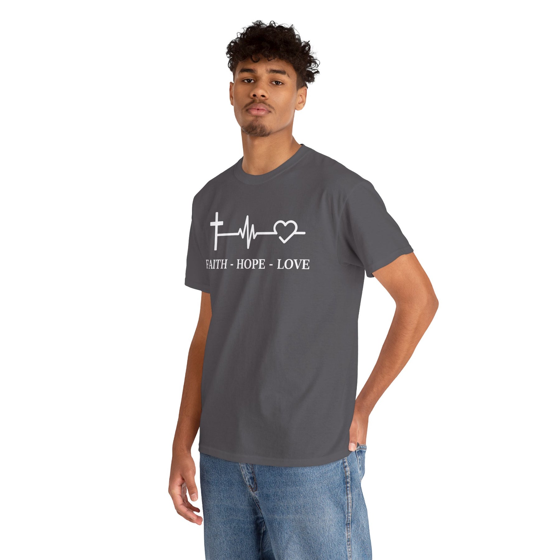 Faith Hope and Love Unisex Heavy Cotton Tee