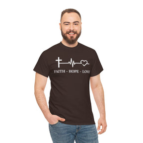 Faith Hope and Love Unisex Heavy Cotton Tee