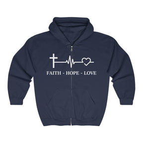 Faith Hope and Love Unisex Heavy Blend™ Full Zip Hooded Sweatshirt