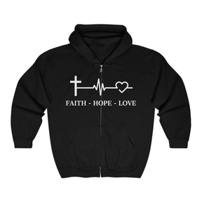 Faith Hope and Love Unisex Heavy Blend™ Full Zip Hooded Sweatshirt