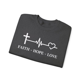 Faith Hope and Love Unisex Heavy Blend™ Crewneck Sweatshirt