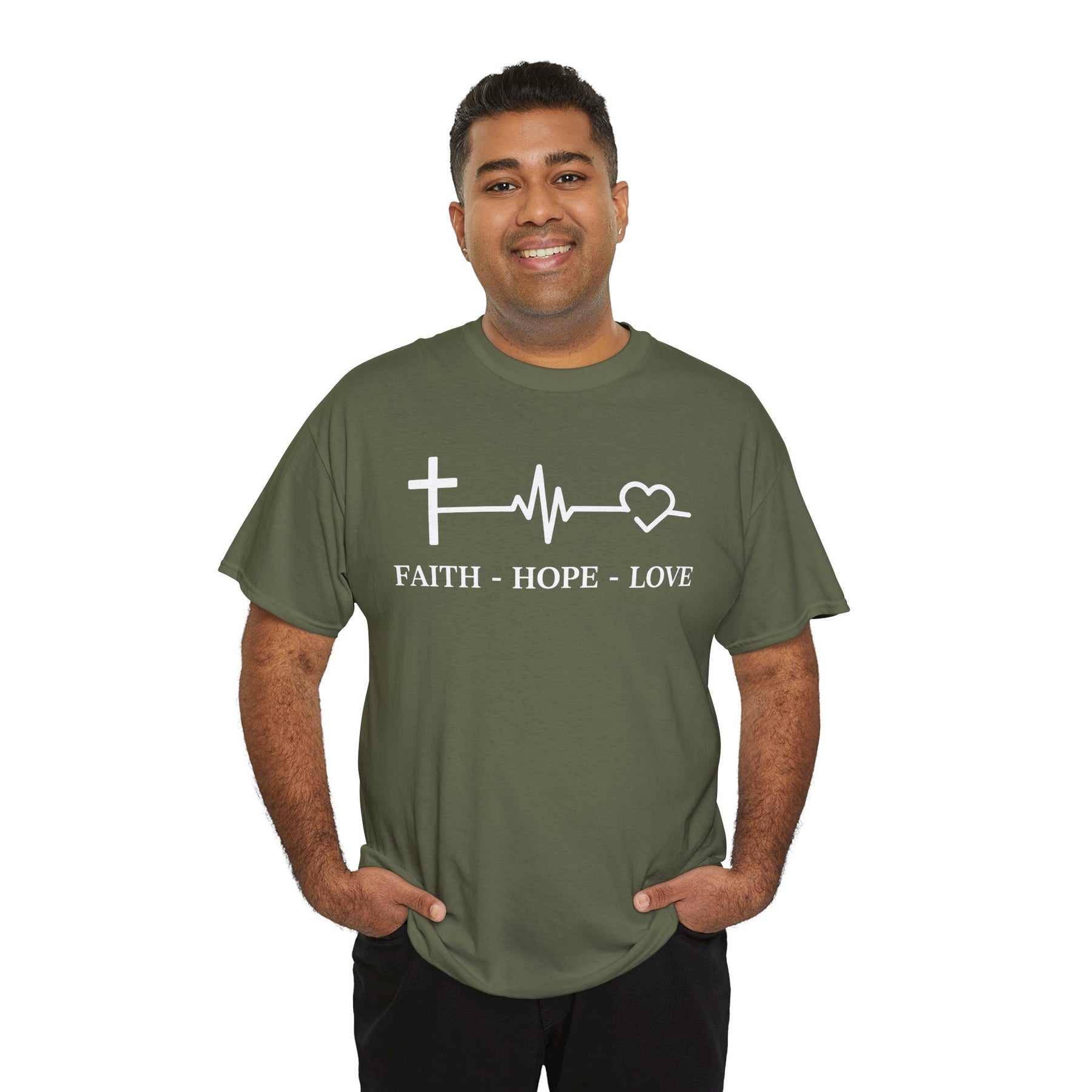 Faith Hope and Love Unisex Heavy Cotton Tee