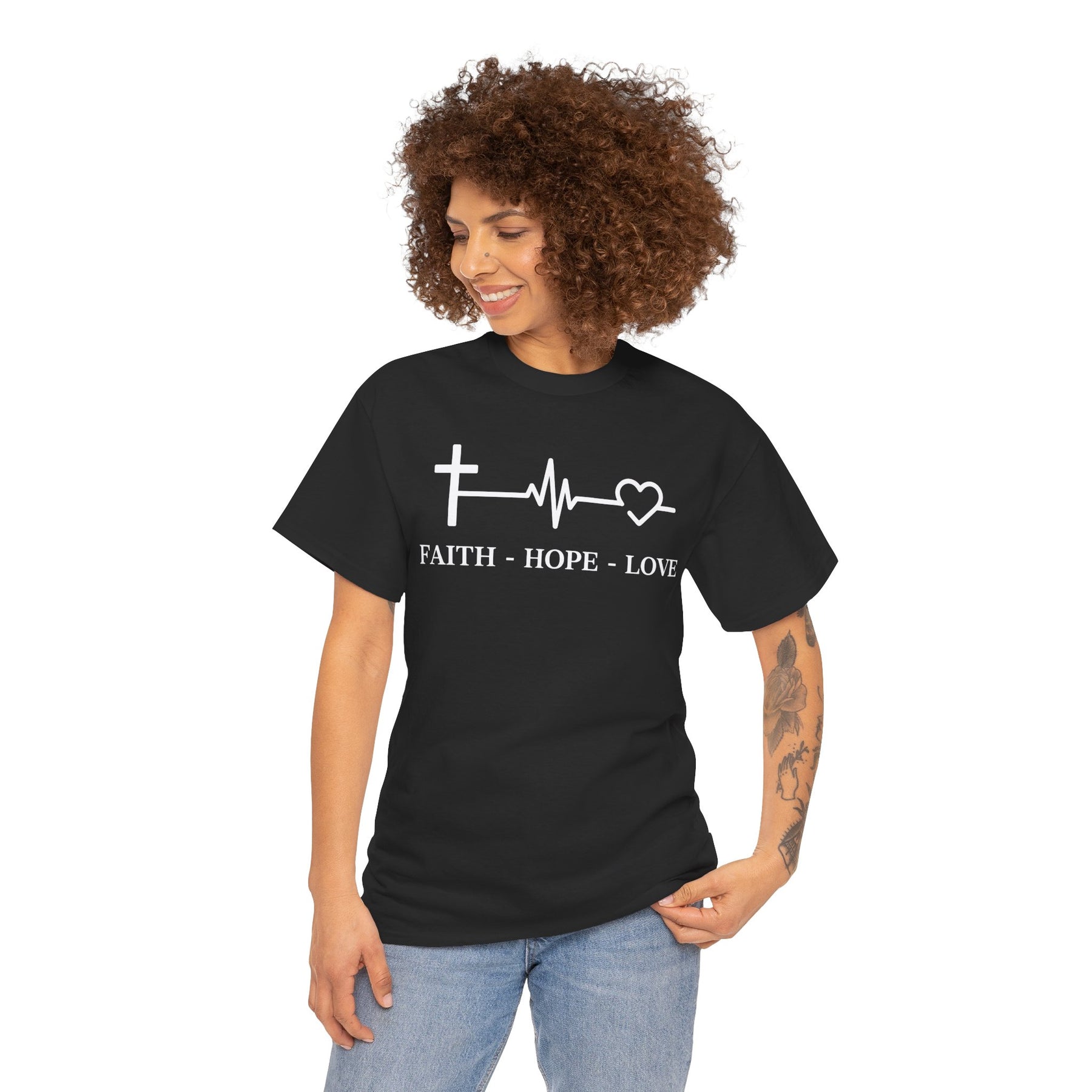 Faith Hope and Love Unisex Heavy Cotton Tee