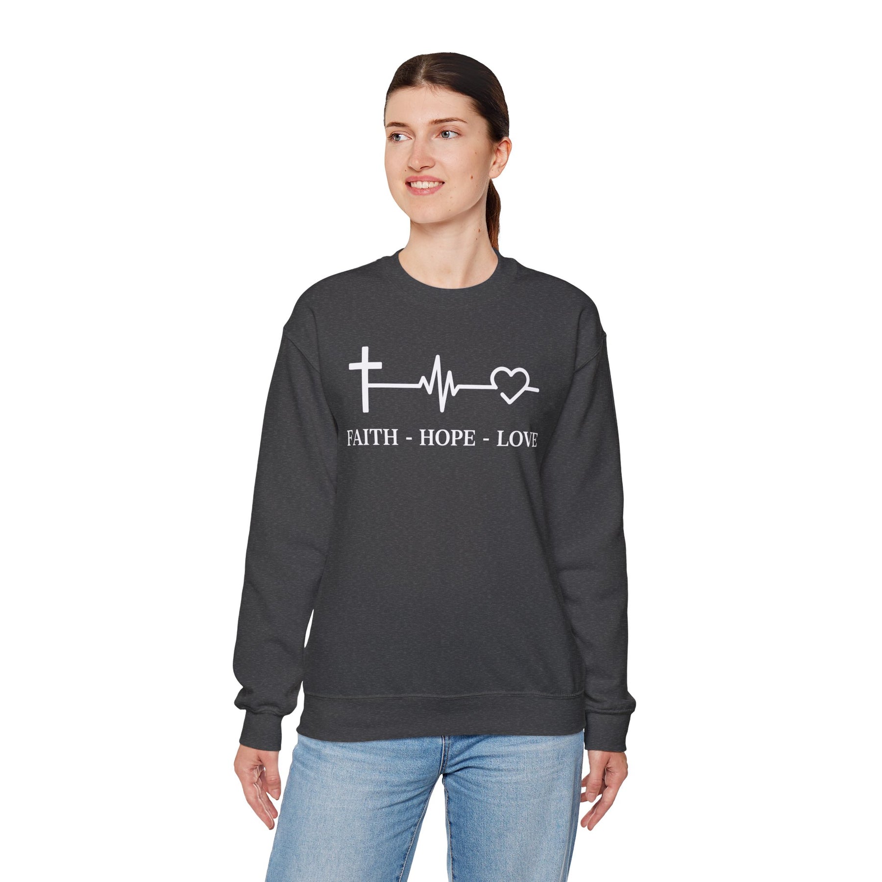 Faith Hope and Love Unisex Heavy Blend™ Crewneck Sweatshirt