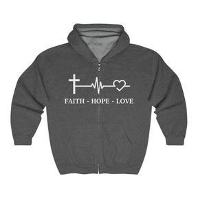 Faith Hope and Love Unisex Heavy Blend™ Full Zip Hooded Sweatshirt