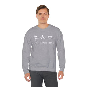 Faith Hope and Love Unisex Heavy Blend™ Crewneck Sweatshirt