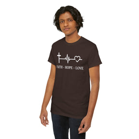 Faith Hope and Love Unisex Heavy Cotton Tee