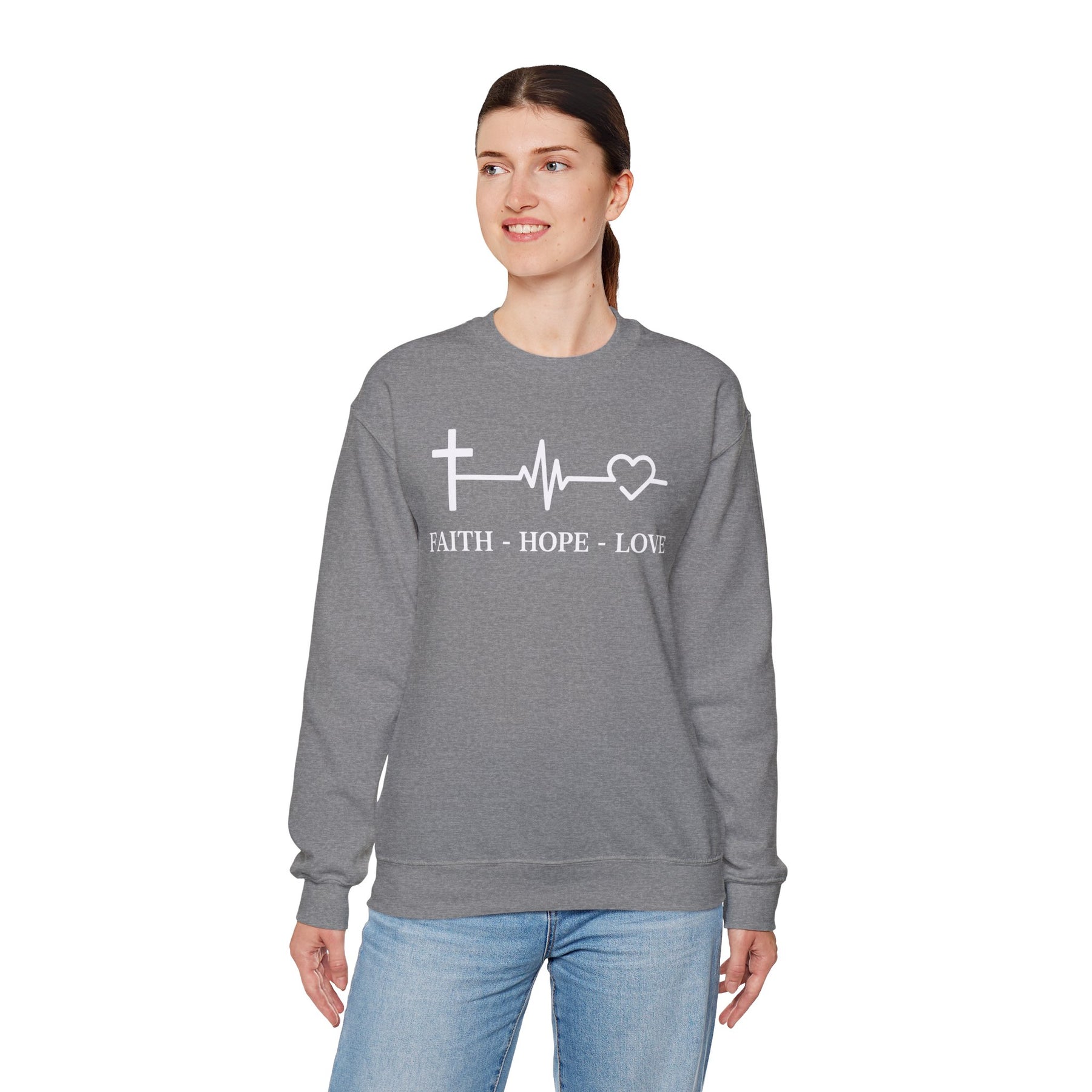 Faith Hope and Love Unisex Heavy Blend™ Crewneck Sweatshirt