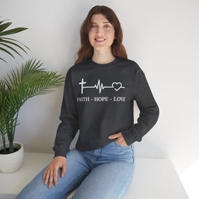 Faith Hope and Love Unisex Heavy Blend™ Crewneck Sweatshirt