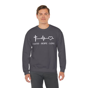 Faith Hope and Love Unisex Heavy Blend™ Crewneck Sweatshirt